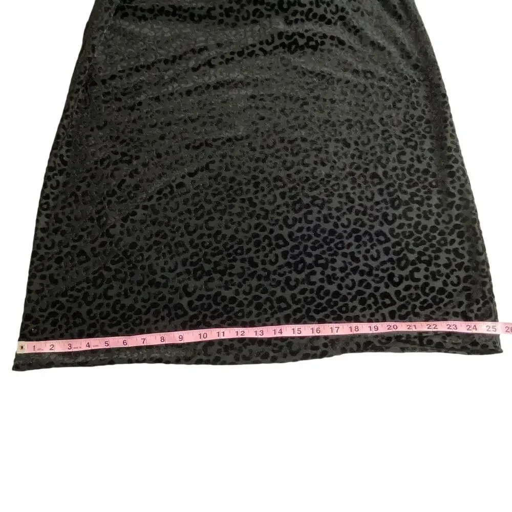 Nine West Velvet Burnout Shift Dress Black Leopard Print Size 16 Holiday Party - Picture 14 of 16